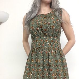 ModCloth Sage Green Floral Dress